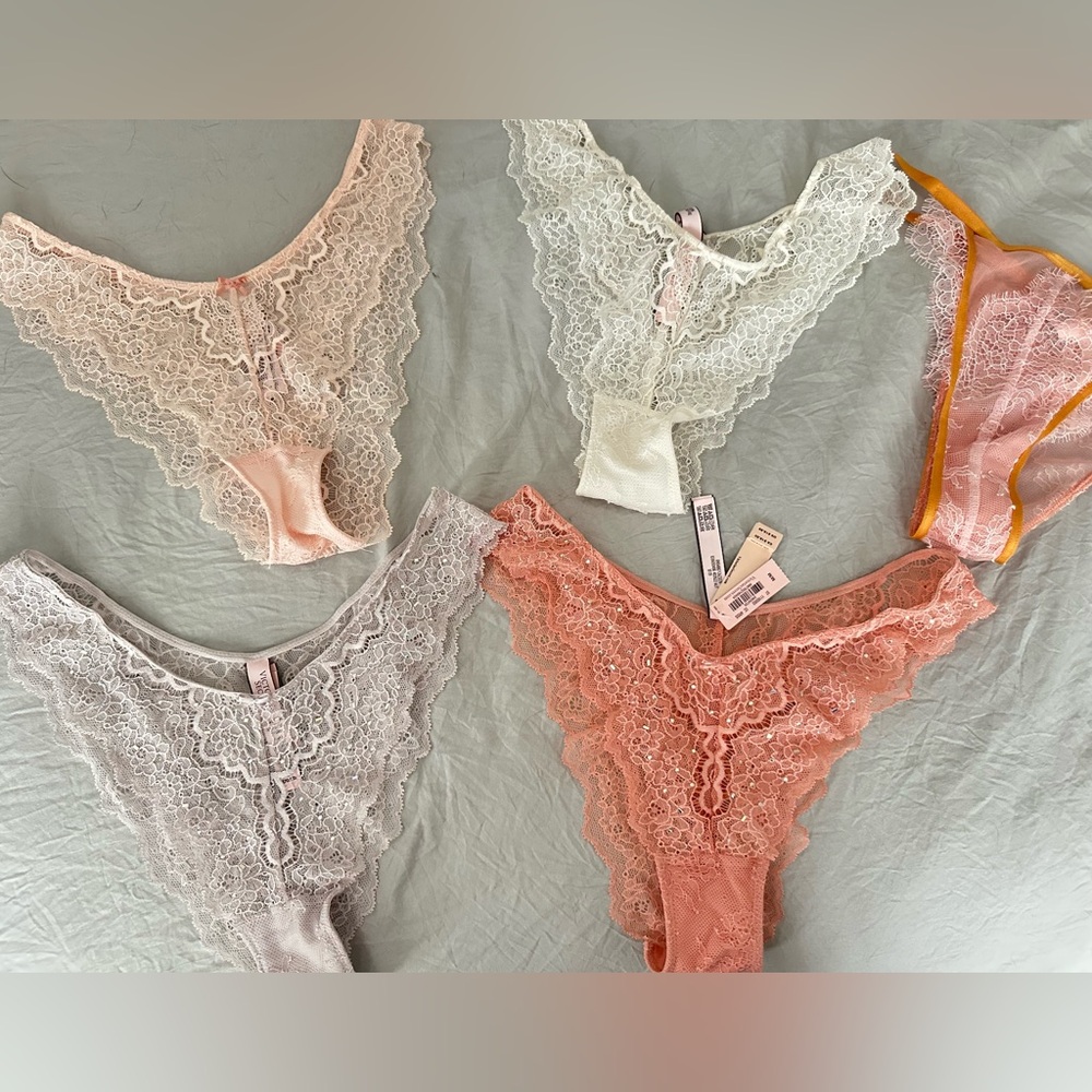 Victoria Secret Pink and Cream Lace Panties